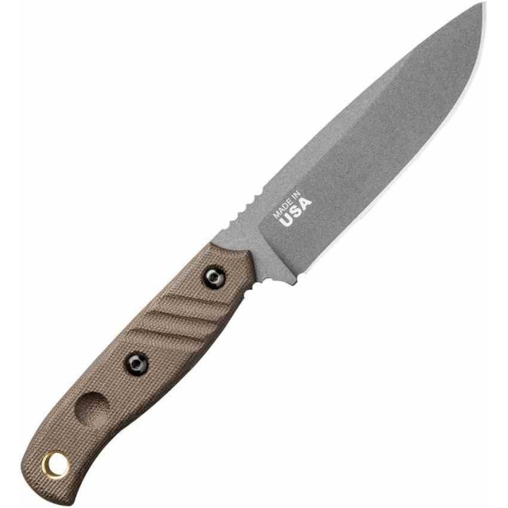 Couteau Tops Baja 4.5 Green Lame Acier Carbone 1095 Manche Micarta Etui Kydex Made USA TPBAJA4502 - Livraison Gratuite