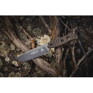 Couteau Tops Baja 4.5 Green Lame Acier Carbone 1095 Manche Micarta Etui Kydex Made USA TPBAJA4502 - Livraison Gratuite