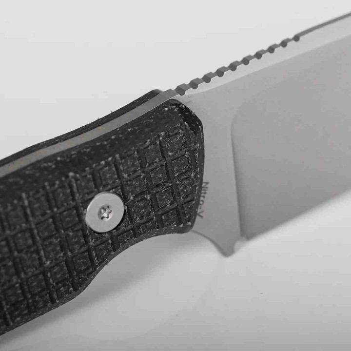 Couteau Vosteed Mink XL Black Lame Sheepsfoot Acier Nitro-V Satin Manche Micarta Etui Kydex VOSD0103 - Livraison Gratuite