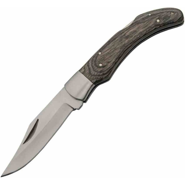 Lot de 3 Couteau Gray Fox Manche Pakkawood Lame Acier Inox Lockback Etui Cuir PA203476 - Livraison Gratuite