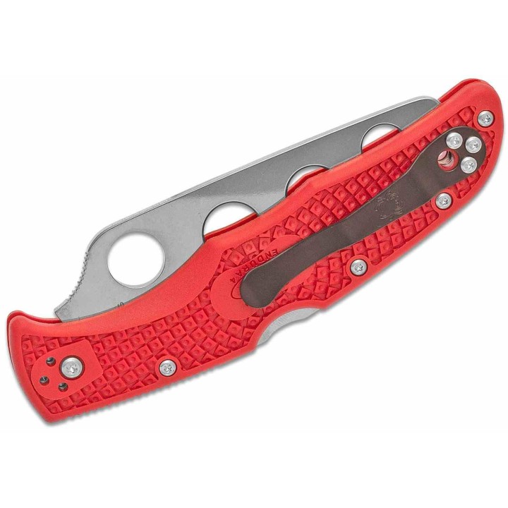 Couteau D'Entrainement Spyderco Trainer Endura 4 Lame Acier AUS-6 Manche Red FRN Lockback Japan SC10TR - Livraison Gratuite