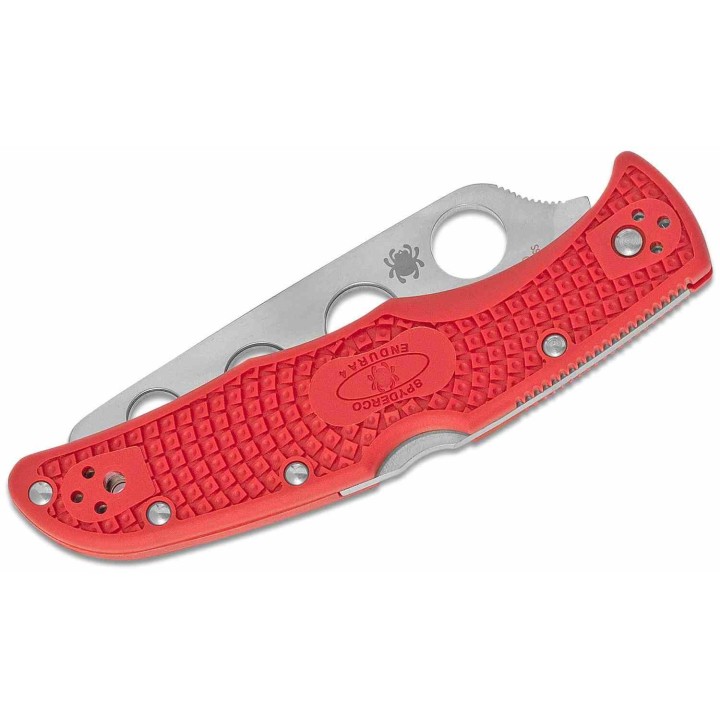 Couteau D'Entrainement Spyderco Trainer Endura 4 Lame Acier AUS-6 Manche Red FRN Lockback Japan SC10TR - Livraison Gratuite