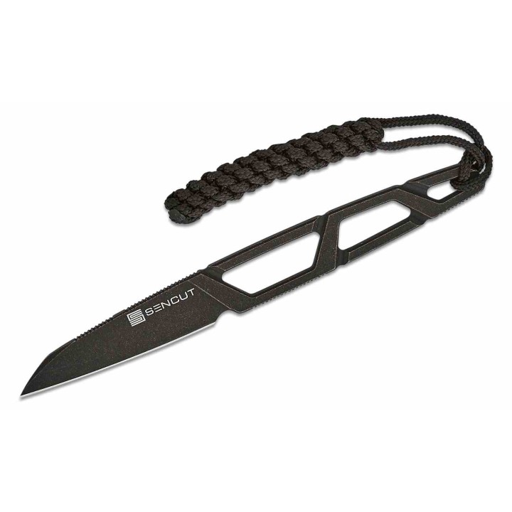 Couteau de Cou Sencut TEXO Black Lame Tanto Reverse Acier 9Cr18MoV Etui Kydex S230951 - Livraison Gratuite