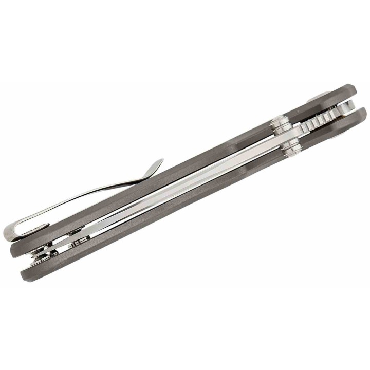  Couteau Sencut Cybrix Gray Manche Aluminium 9Cr18MoV Satin IKBS Button Lock Clip S23098A2 - Livraison Gratuite