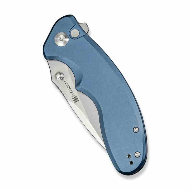 Couteau Sencut Cybrix Blue Manche Aluminium 9Cr18MoV Satin IKBS Button Lock Clip S23098A4 - Livraison Gratuite