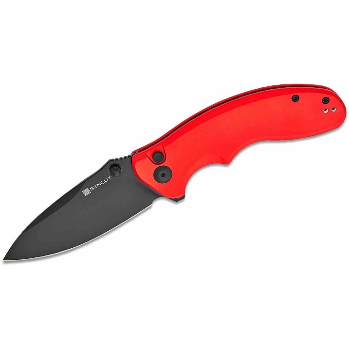 Couteau Sencut Cybrix Red Manche Aluminium 9Cr18MoV Black IKBS Button Lock Clip S23098A3 - Livraison Gratuite