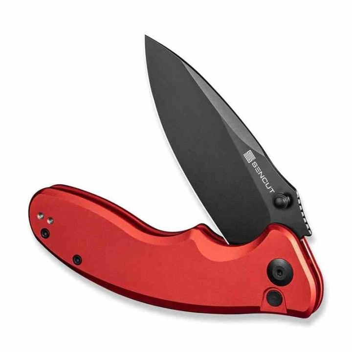 Couteau Sencut Cybrix Red Manche Aluminium 9Cr18MoV Black IKBS Button Lock Clip S23098A3 - Livraison Gratuite