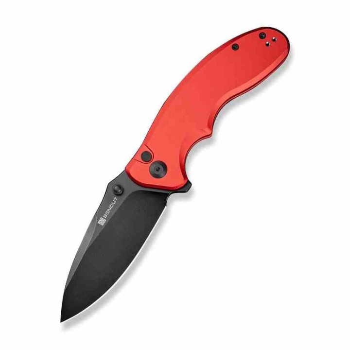 Couteau Sencut Cybrix Red Manche Aluminium 9Cr18MoV Black IKBS Button Lock Clip S23098A3 - Livraison Gratuite