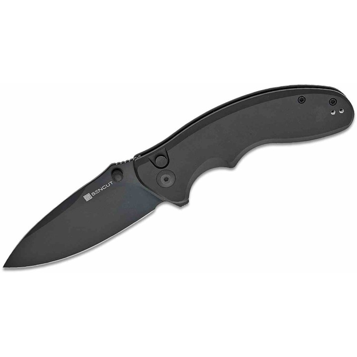 Couteau Sencut Cybrix Black Manche Aluminium 9Cr18MoV Black IKBS Button Lock Clip S23098A1 - Livraison Gratuite