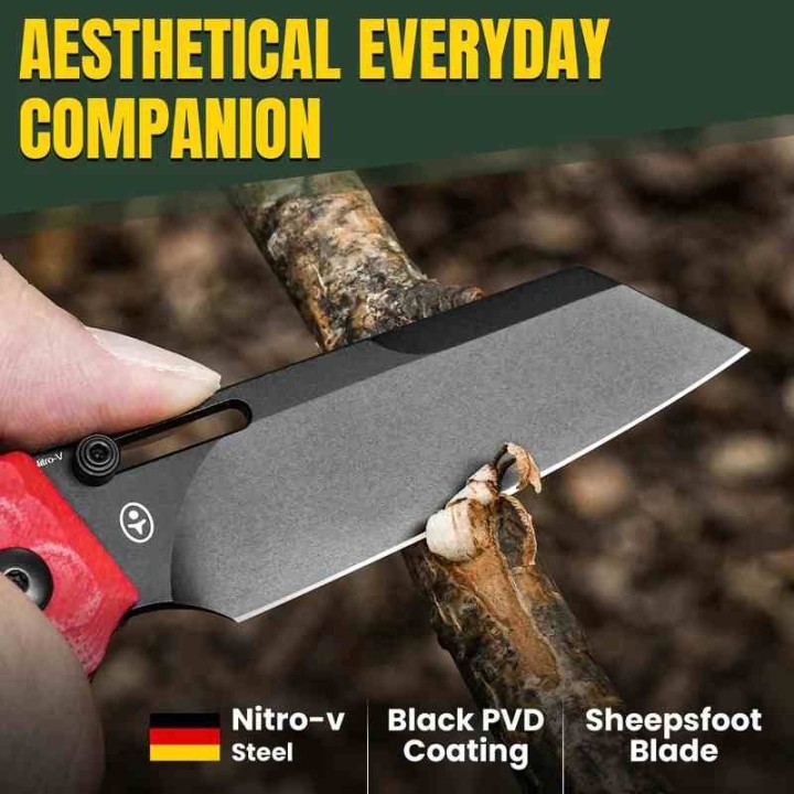 Couteau Kizer Task Red Manche G10 Lame Acier 154CM Black Clutch Lock Clip KIV3641A2 - Livraison Gratuite