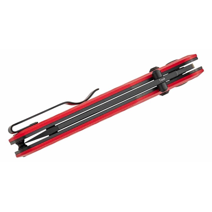 Couteau Kizer Task Red Manche G10 Lame Acier 154CM Black Clutch Lock Clip KIV3641A2 - Livraison Gratuite