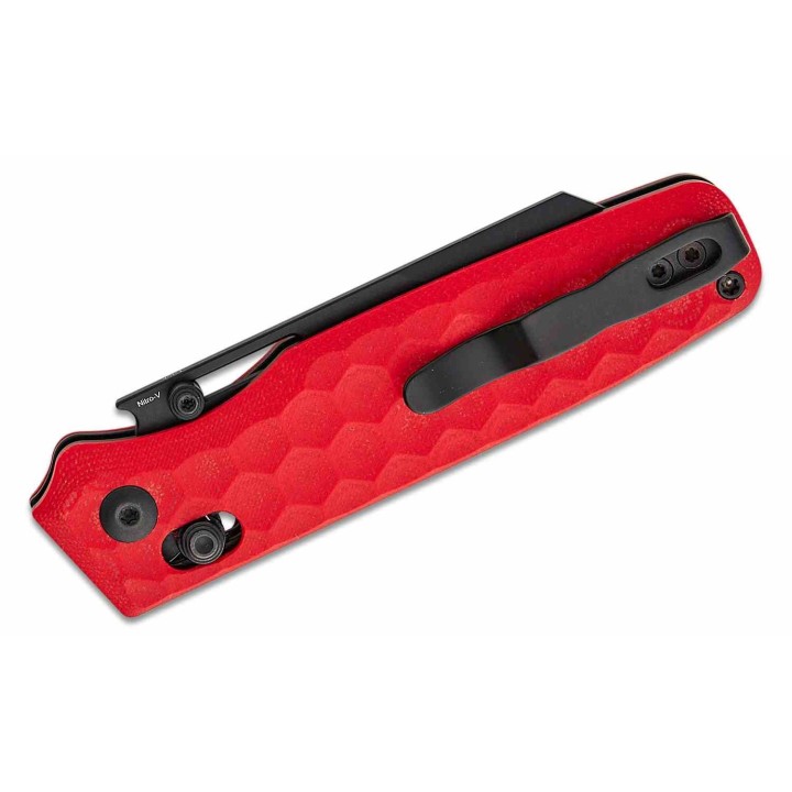 Couteau Kizer Task Red Manche G10 Lame Acier 154CM Black Clutch Lock Clip KIV3641A2 - Livraison Gratuite