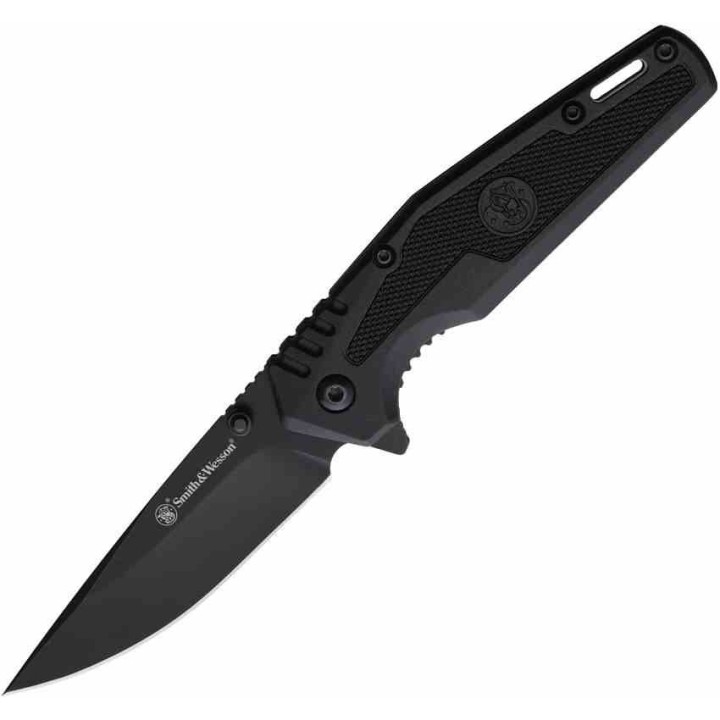 Couteau Smith&Wesson SWAT A/O Lame Acier Carbone Manche Polymère IKBS Clip Linerlock SW1205909 - Livraison Gratuite