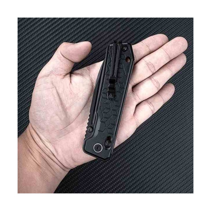 Couteau SRM Rubik Black Lame 14C28N Black Manche Aluminum Ambi Clip Ambi Lock SRM7228BAB - Livraison Gratuite
