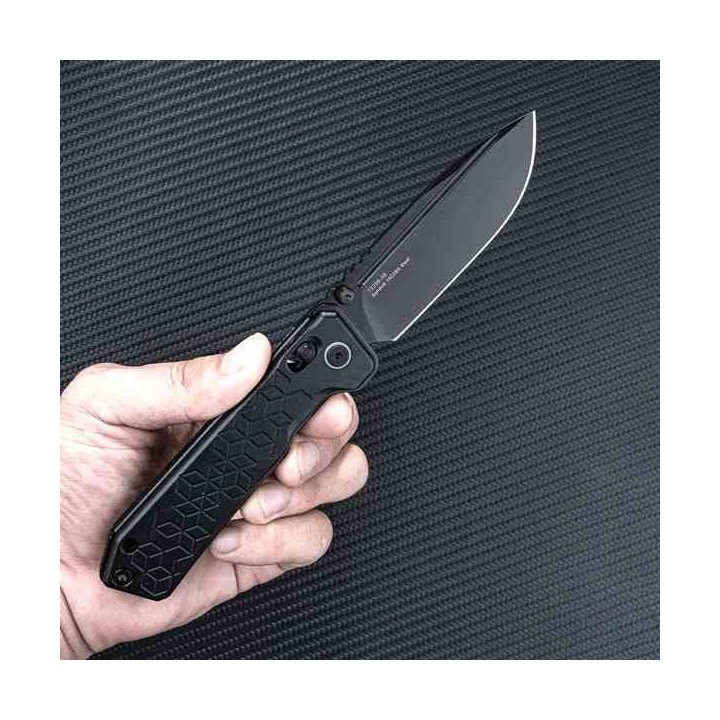 Couteau SRM Rubik Black Lame 14C28N Black Manche Aluminum Ambi Clip Ambi Lock SRM7228BAB - Livraison Gratuite