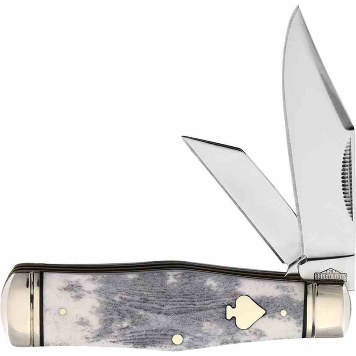 Couteau Rough Ryder Appaloosa Gray Bone 2 Lames Acier Inox Boite Collector RR2485 - Livraison Gratuite