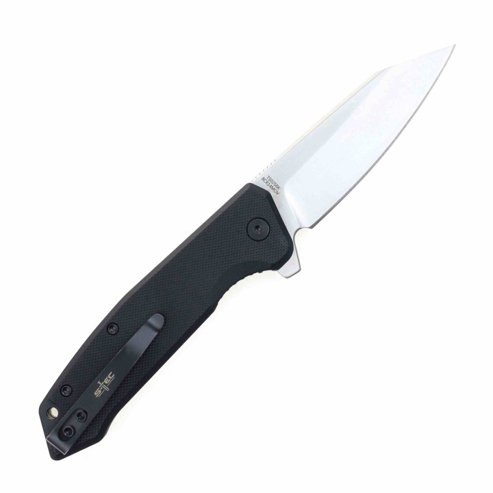 Couteau S-TEC Black Manche G10 Lame Tanto Reverse Acier 8Cr14MoV Clip Linerlock STTS025BK - Livraison Gratuite