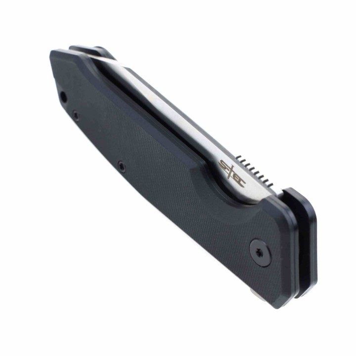 Couteau S-TEC Black Manche G10 Lame Tanto Reverse Acier 8Cr14MoV Clip Linerlock STTS025BK - Livraison Gratuite