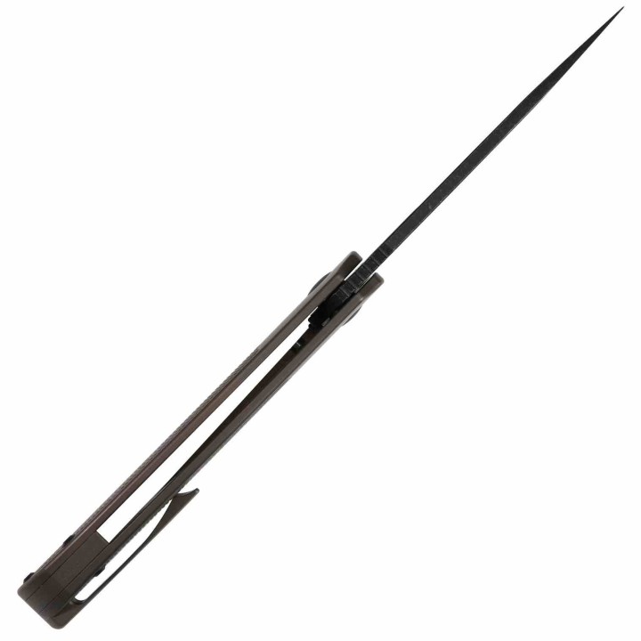 Couteau Artisan SATYR Bronze Manche Titane Lame Acier S90V Framelock IKBS Clip ATZ1852GBBO - Livraison Gratuite