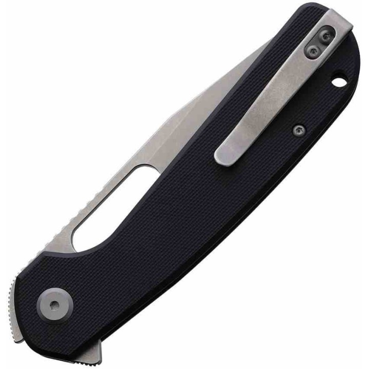 Couteau Eutektik Trinity Black Manche G-10 Lame Acier 14C28N SW Linerlock Clip EUT001 - Livraison Gratuite