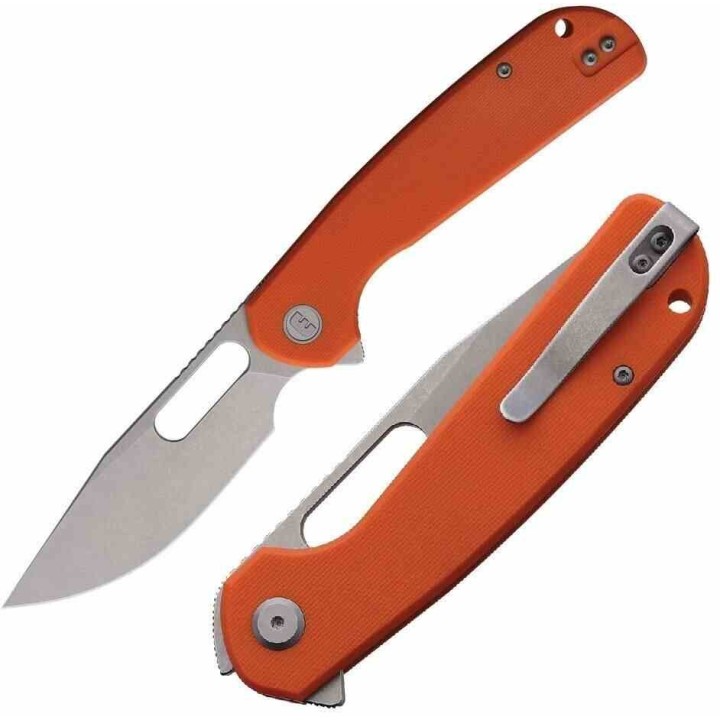 Couteau Eutektik Trinity Orange Manche G-10 Lame Acier 14C28N SW Linerlock Clip EUT002 - Livraison Gratuite