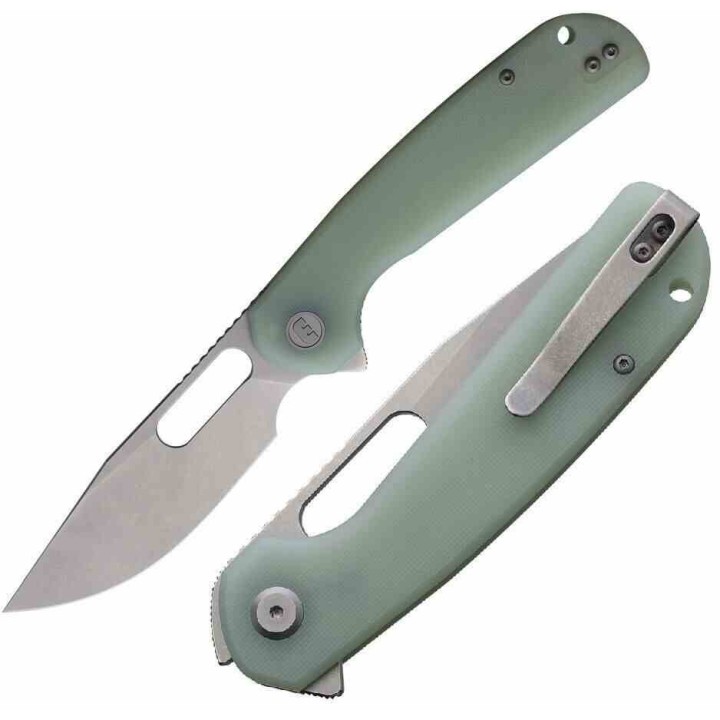 Couteau Eutektik Trinity Jade Manche G-10 Lame Acier 14C28N SW Linerlock Clip EUT003 - Livraison Gratuite