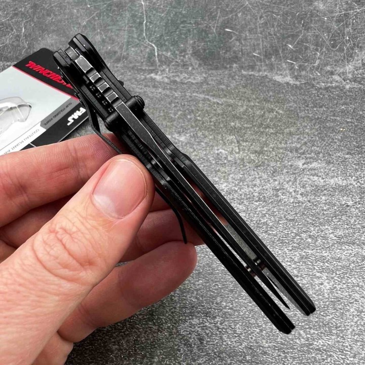 Lot de 2 Couteau Winchester FMJ Black Lame Acier 7Cr17MoV Manche Alu Linerlock Clip G3439 - Livraison Gratuite