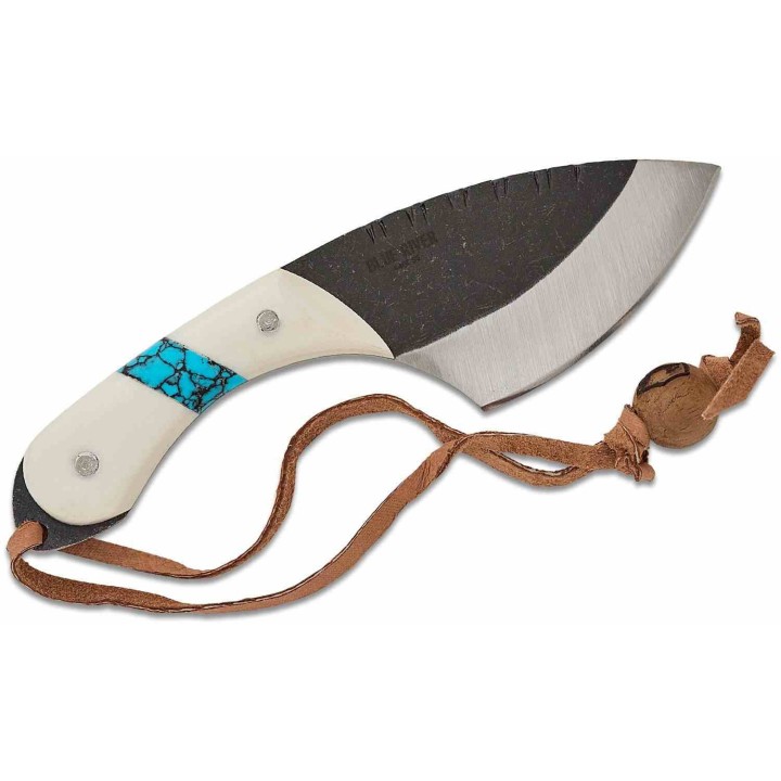 Couteau Condor Blue River White Micarta/Turquoise Lame Acier 440C Etui Cuir Salvador CTK112354CPM - Livraison Gratuite