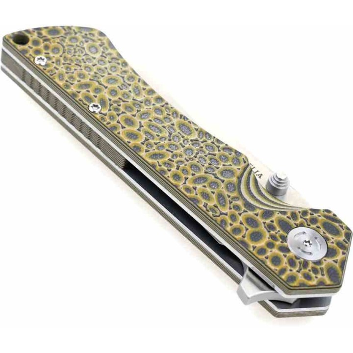 Couteau S-TEC Proelia Orange Manche G10 Lame Acier 7Cr17MoV IKBS Clip Linerlock STT301OR - Livraison Gratuite