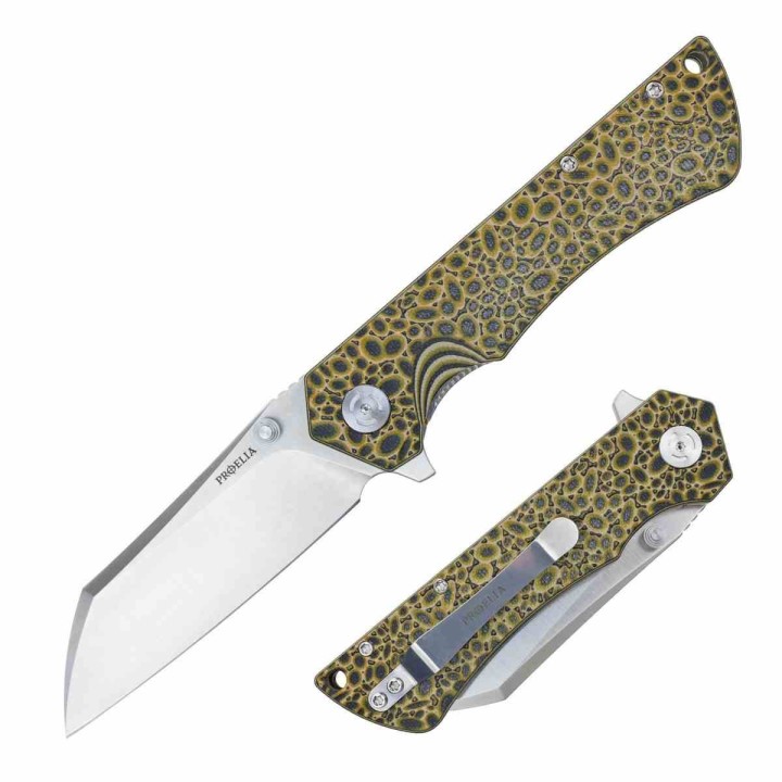 Couteau S-TEC Proelia Orange Manche G10 Lame Acier 7Cr17MoV IKBS Clip Linerlock STT301OR - Livraison Gratuite