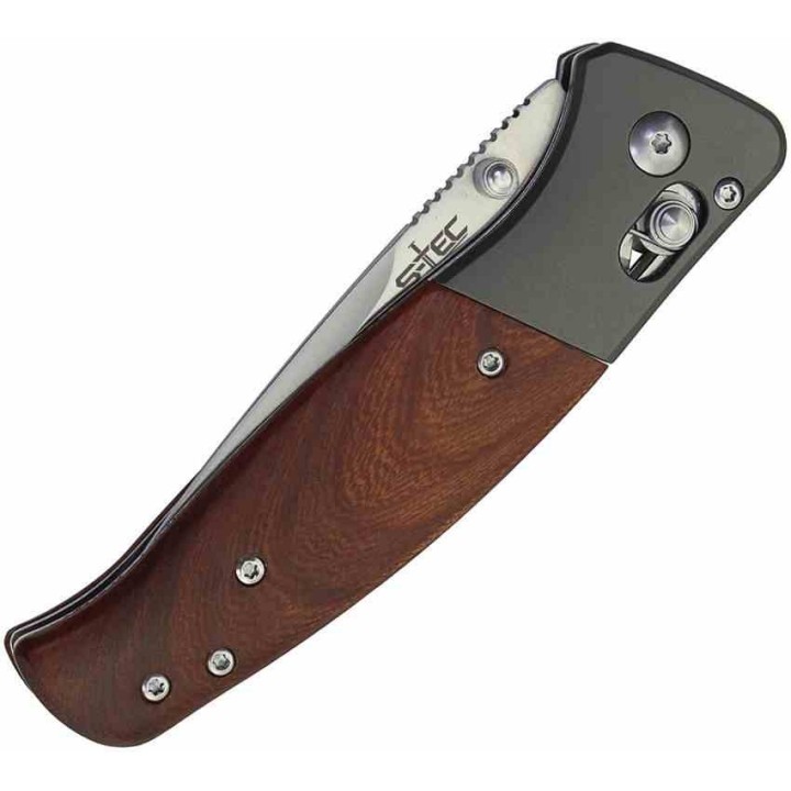 Couteau S-Tec Manche en Bois Lame 3Cr13 Axis Lock Clip STT042 - Livraison Gratuite