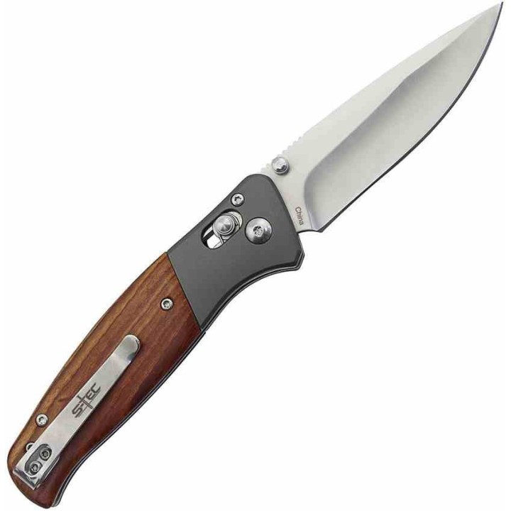 Couteau S-Tec Manche en Bois Lame 3Cr13 Axis Lock Clip STT042 - Livraison Gratuite