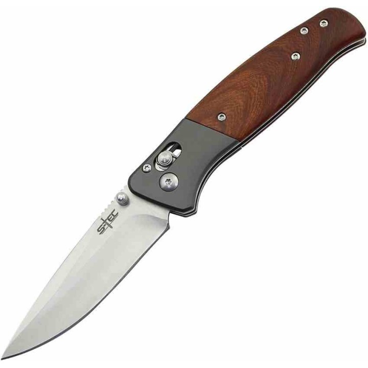 Couteau S-Tec Manche en Bois Lame 3Cr13 Axis Lock Clip STT042 - Livraison Gratuite