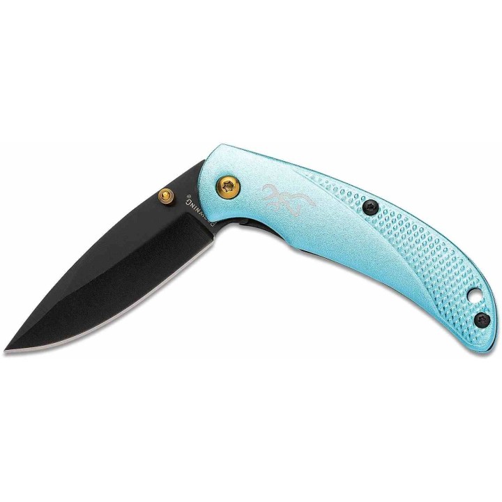 Couteau Browning Prism III Bleu Ciel Lame Acier 7Cr17MoV Drop Point Liner Lock Clip BR0528 - Livraison Gratuite