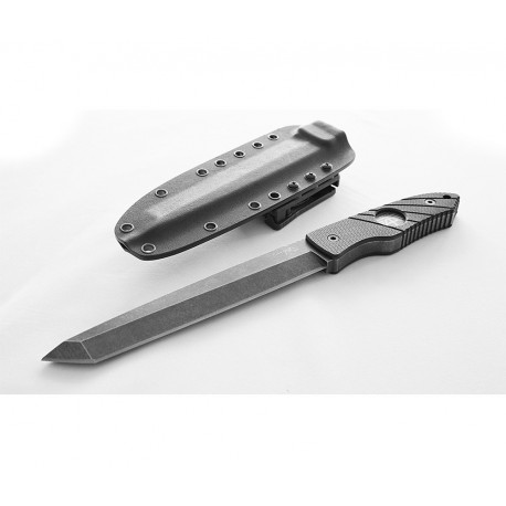 Couteau Hoffner Knives Beast Black Tanto Acier 440C Epaisseur 7.9mm Manche G-10 Etui Kydex ATA07 - Livraison Gratuite