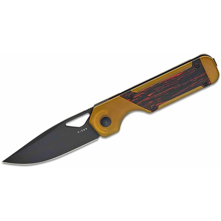Couteau Kizer Cutlery Mini Militaw PEI Manche Ultem/G-Mascus Lame Acier Nitro-V Linerlock Clip KIV3634SA1 - Livraison Gratuite
