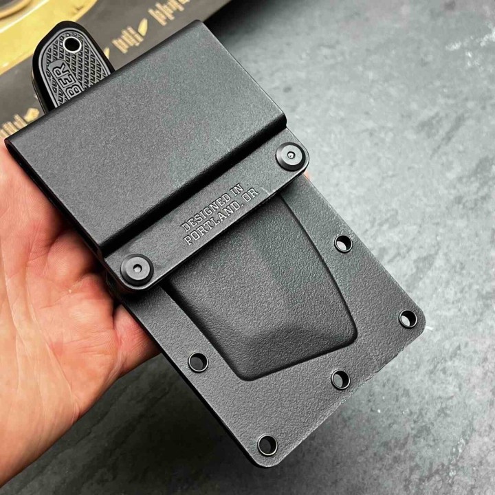 Couteau Gerber Tri-Tip Mini Cleaver Lame Acier 7Cr17MoV Manche Aluminium Black Etui Plastique Rigide G3725 - Livraison Gratuite