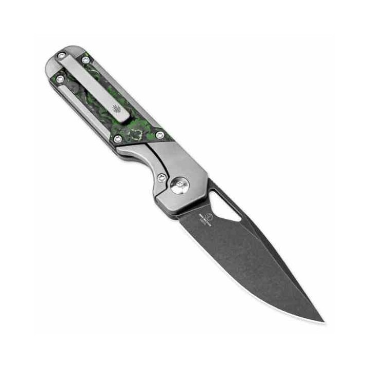 Couteau Kizer Mini Militaw Jungle Manche Titanium/FatCarbon Lame Acier S45VN Framelock Clip Ki3634SA2 - Livraison Gratuite