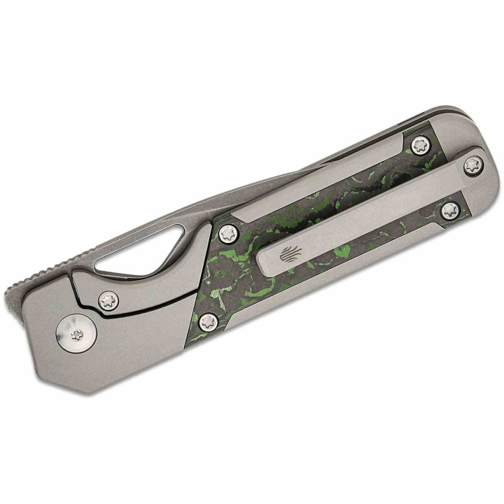 Couteau Kizer Mini Militaw Jungle Manche Titanium/FatCarbon Lame Acier S45VN Framelock Clip Ki3634SA2 - Livraison Gratuite