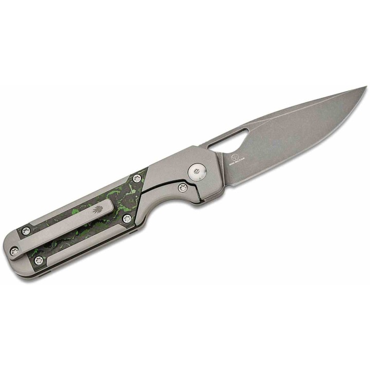 Couteau Kizer Mini Militaw Jungle Manche Titanium/FatCarbon Lame Acier S45VN Framelock Clip Ki3634SA2 - Livraison Gratuite