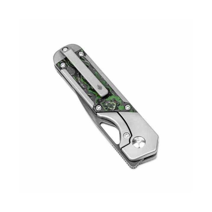 Couteau Kizer Mini Militaw Jungle Manche Titanium/FatCarbon Lame Acier S45VN Framelock Clip Ki3634SA2 - Livraison Gratuite