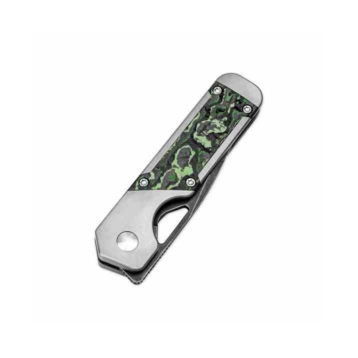 Couteau Kizer Mini Militaw Jungle Manche Titanium/FatCarbon Lame Acier S45VN Framelock Clip Ki3634SA2 - Livraison Gratuite