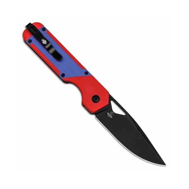 Couteau Kizer Cutlery Militaw Red/Blue Manche G10 Lame Acier Nitro-V Black Linerlock Clip KIV3634A2 - Livraison Gratuite