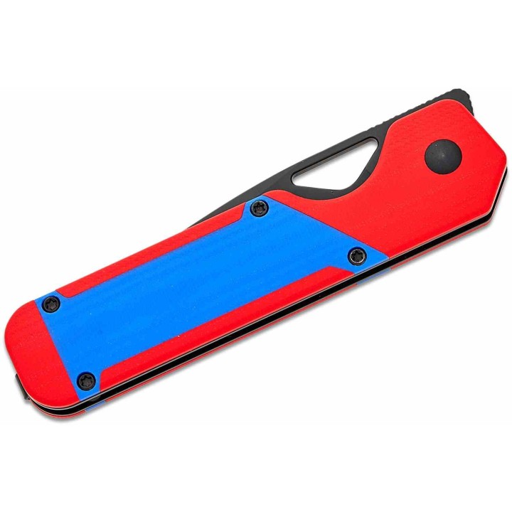 Couteau Kizer Cutlery Militaw Red/Blue Manche G10 Lame Acier Nitro-V Black Linerlock Clip KIV3634A2 - Livraison Gratuite