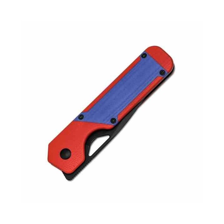 Couteau Kizer Cutlery Militaw Red/Blue Manche G10 Lame Acier Nitro-V Black Linerlock Clip KIV3634A2 - Livraison Gratuite