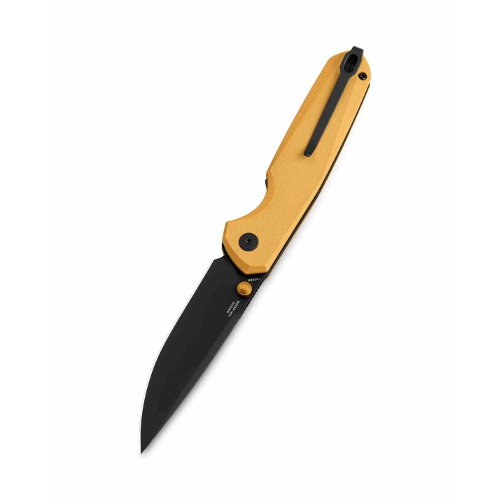 Couteau Bestechman Velix Yellow Manche G10 Lame Acier 14C28N Buttonlock Clip BTKMK07E - Livraison Gratuite
