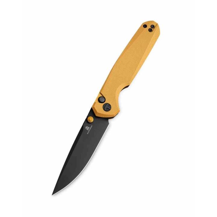 Couteau Bestechman Velix Yellow Manche G10 Lame Acier 14C28N Buttonlock Clip BTKMK07E - Livraison Gratuite