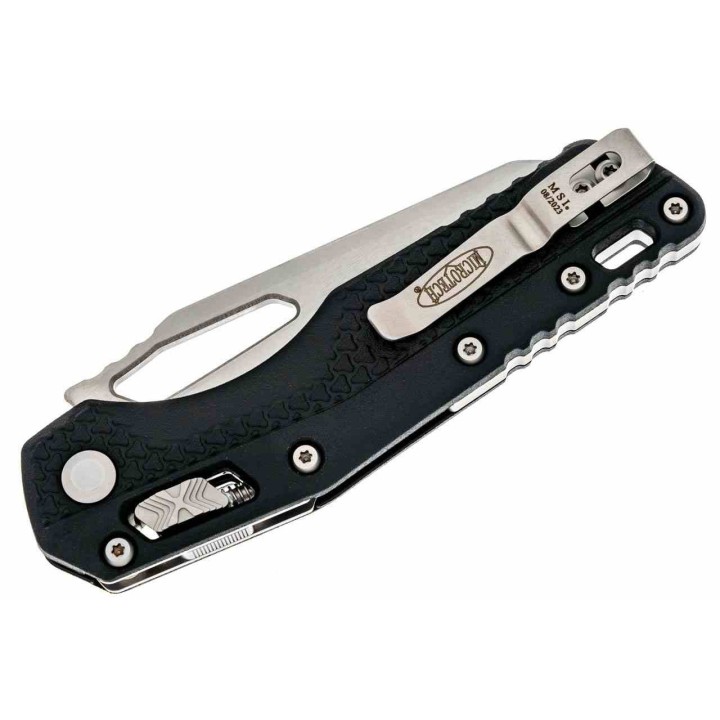 Couteau Microtech 210T-11PMBK MSI Black Lame Sheepsfoot M390MK Crossbar Lock Clip USA MCT210T11PMBK - Livraison Gratuite