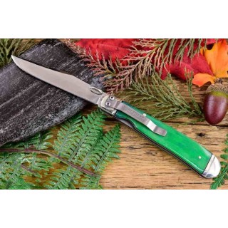 Couteau Rough Ryder Working Man Lame Acier 440 Manche Os Green Linerlock Clip RR1957 - Livraison Gratuite