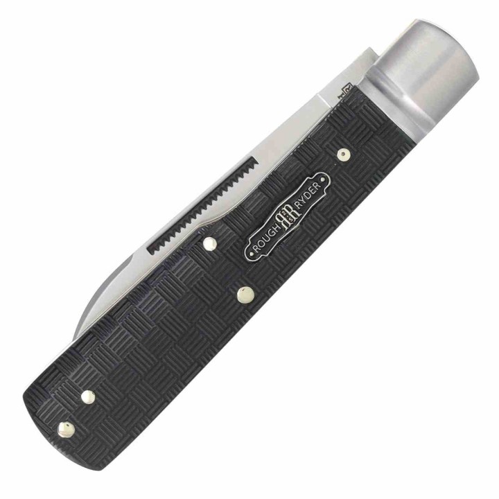 Couteau Rough Ryder Black Reserve Bearhead Gunstk 2 Lames Acier 440 Manche Bois Boite Collector RR2570 - Livraison Gratuite